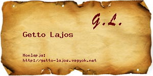 Getto Lajos névjegykártya