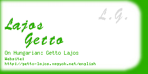 lajos getto business card